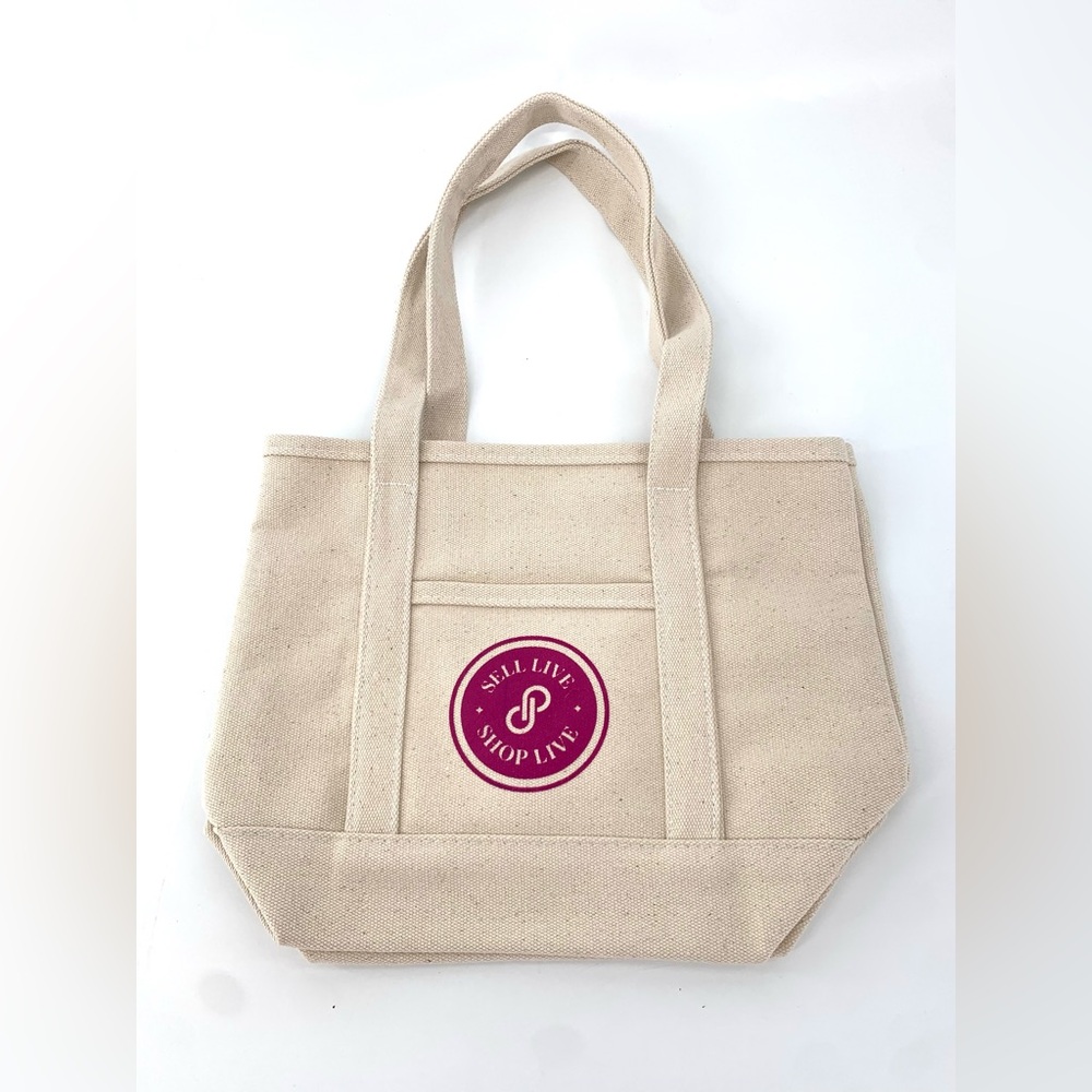 Poshmark Poshfest 2025 Sell Live Shop Live Beige Tote Bag with Logo